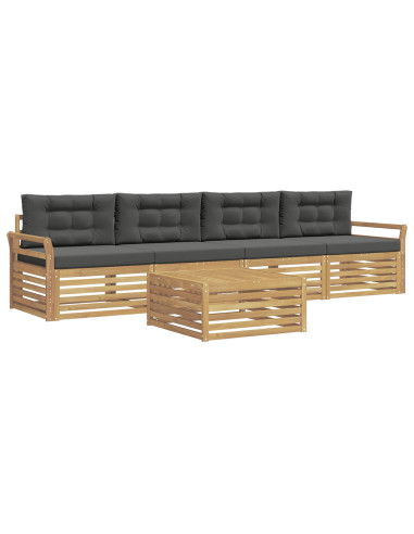 Set di divani da esterno 5 pcs Bianco e Antracite