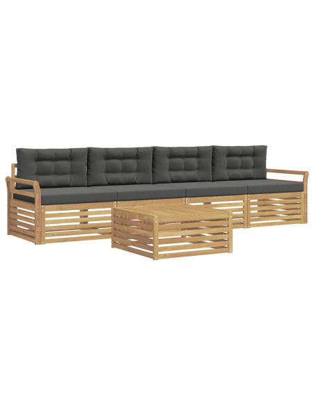 Set di divani da esterno 5 pcs Bianco e Antracite