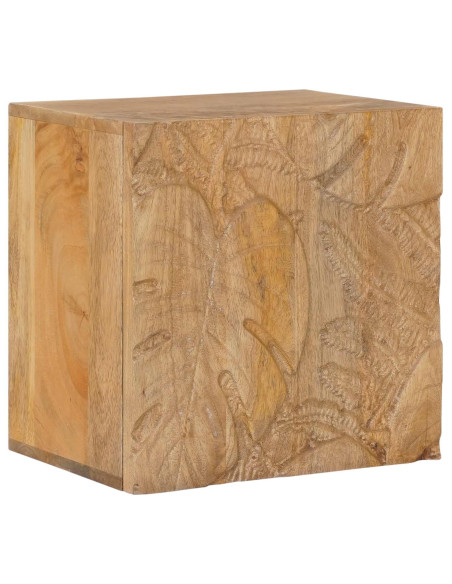 Comodino a muro fatto a mano Marrone Teak 40x30x40 cm