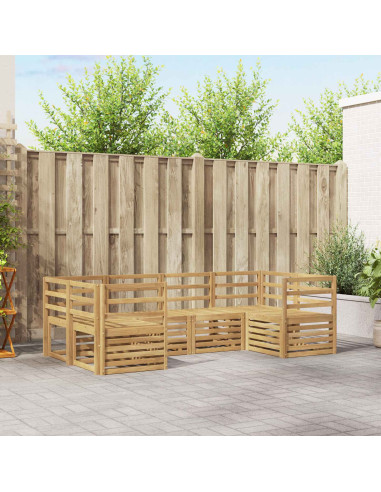 Set di divani da esterno 6 pcs Bianco 245 x 126,5 x 73 cm