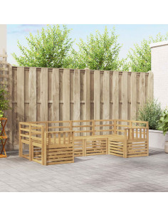 Set di divani da esterno 6 pcs Bianco 245 x 128,5 x 73 cm