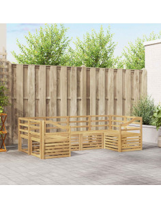 Set di divani da esterno 6 pcs Bianco 245 x 126,5 x 73 cm