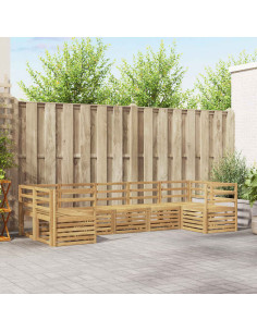 Set di divani da esterno 7 pcs Bianco 304 x 126,5 x 73 cm