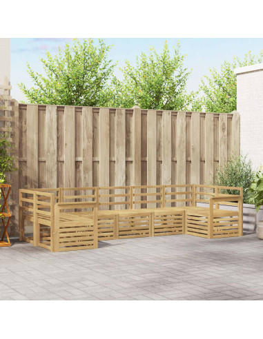Set di divani da esterno 7 pcs Bianco 304 x 128,5 x 73 cm