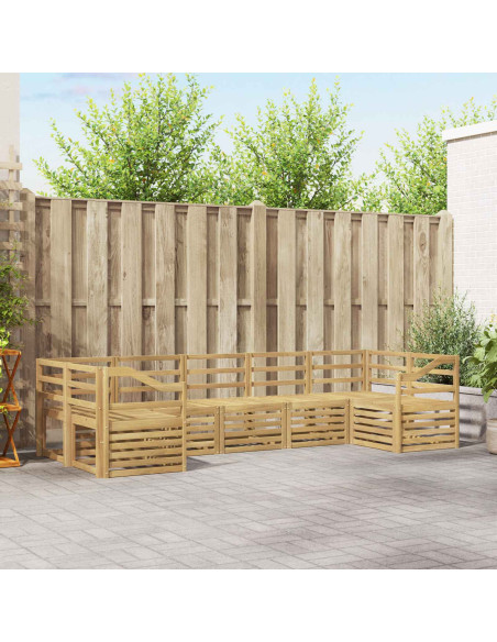 Set di divani da esterno 7 pcs Bianco 304 x 126,5 x 73 cm