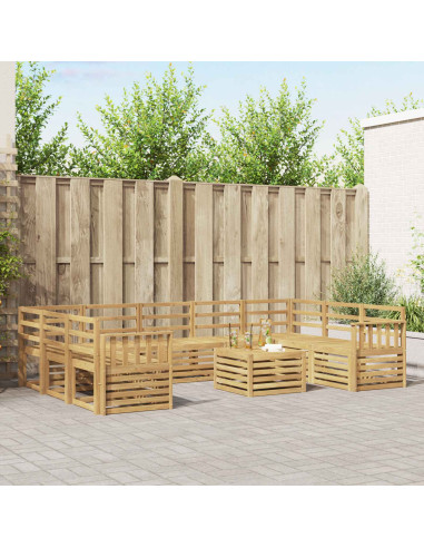 Set di divani da esterno 10 pcs Bianco 59 x 59 x 37 cm