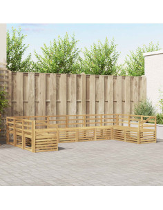 Set di divani da esterno 10 pcs Bianco 363 x 185,5 x 73 cm