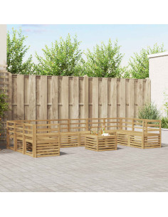 Set di divani da esterno 11 pcs Bianco 59 x 59 x 37 cm