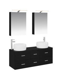 Set di mobili per il bagno 5 pcs Rovere Nero