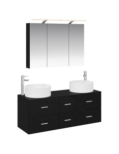 Set di mobili per il bagno 4 pcs Rovere Nero