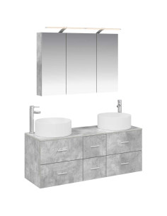 Set di mobili per il bagno 4 pcs Grigio Cemento