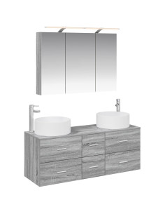 Set di mobili per il bagno 4 pcs Sonoma grigio