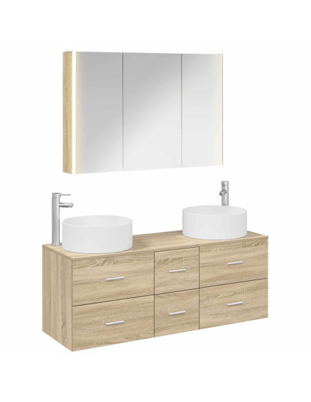 Set di mobili per il bagno 4 pcs Rovere Sonoma
