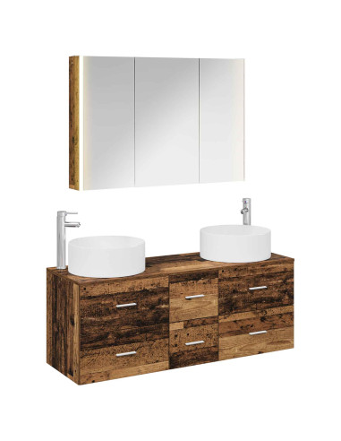 Set di mobili per il bagno 4 pcs Legno antico