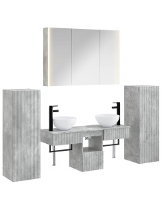 Set di mobili per il bagno 6 pcs Grigio Cemento