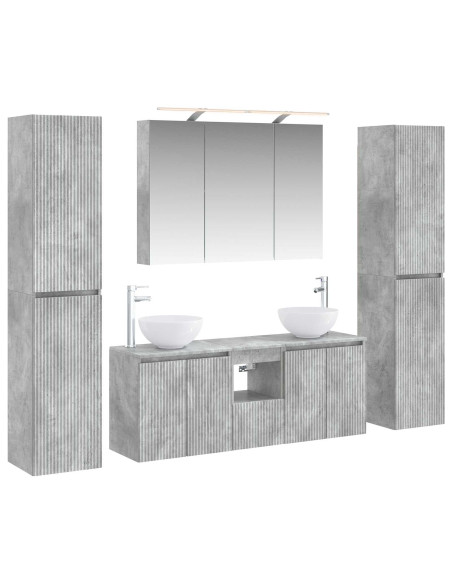 Set di mobili per il bagno 6 pcs Grigio Cemento