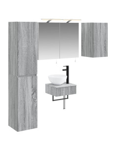 Set di mobili per il bagno 5 pcs Sonoma grigio