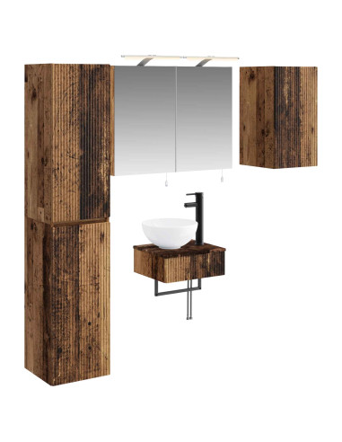 Set di mobili per il bagno 5 pcs Legno antico