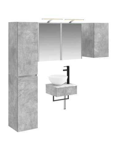Set di mobili per il bagno 5 pcs Grigio Cemento