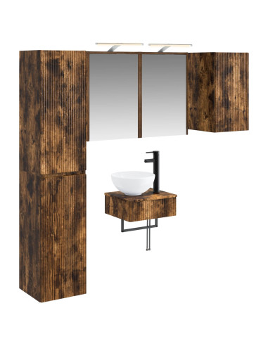 Set di mobili per il bagno 5 pcs Rovere Fumo