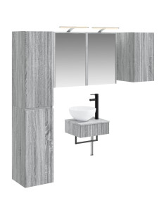 Set di mobili per il bagno 5 pcs Sonoma grigio
