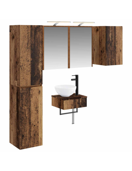 Set di mobili per il bagno 5 pcs Legno antico