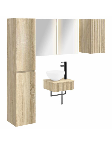 Set di mobili per il bagno 5 pcs Rovere Sonoma