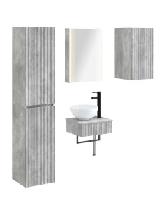 Set di mobili per il bagno 5 pcs Grigio Cemento