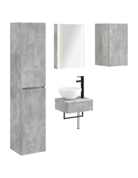 Set di mobili per il bagno 5 pcs Grigio Cemento
