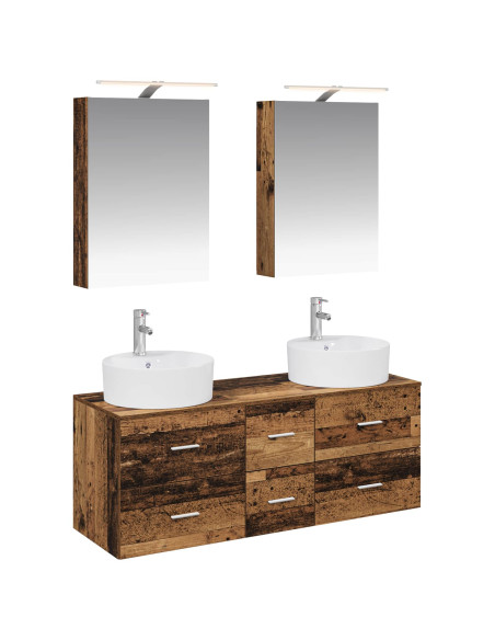 Set di mobili per il bagno 5 pcs Legno antico