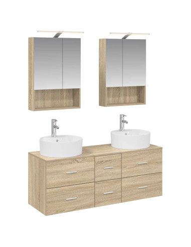 Set di mobili per il bagno 5 pcs Rovere Sonoma
