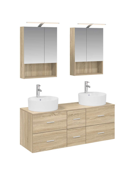 Set di mobili per il bagno 5 pcs Rovere Sonoma