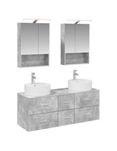 Set di mobili per il bagno 5 pcs Grigio Cemento