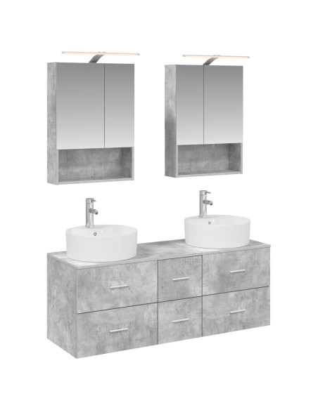 Set di mobili per il bagno 5 pcs Grigio Cemento