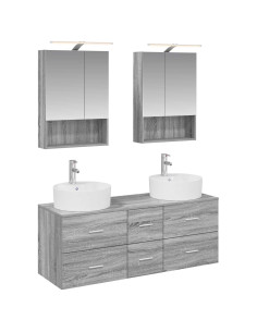 Set di mobili per il bagno 5 pcs Sonoma grigio