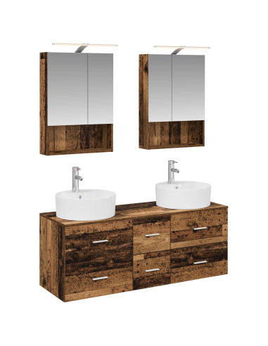Set di mobili per il bagno 5 pcs Legno antico