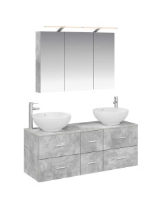 Set di mobili per il bagno 4 pcs Grigio Cemento