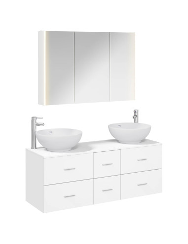 Set di mobili per il bagno 4 pcs Bianco