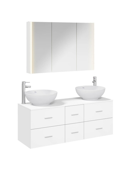 Set di mobili per il bagno 4 pcs Bianco