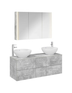Set di mobili per il bagno 4 pcs Grigio Cemento