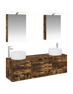 Set di mobili per il bagno 5 pcs Rovere Fumo