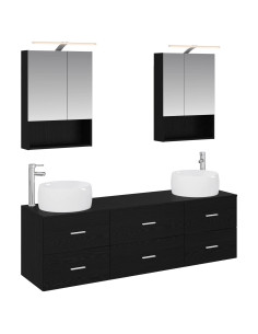 Set di mobili per il bagno 5 pcs Rovere Nero