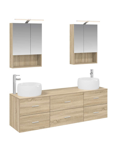 Set di mobili per il bagno 5 pcs Rovere Sonoma