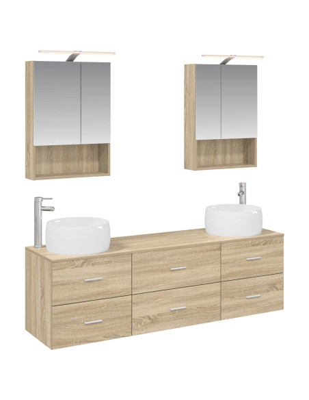Set di mobili per il bagno 5 pcs Rovere Sonoma