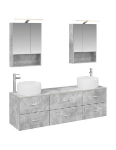 Set di mobili per il bagno 5 pcs Grigio Cemento