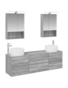 Set di mobili per il bagno 5 pcs Sonoma grigio