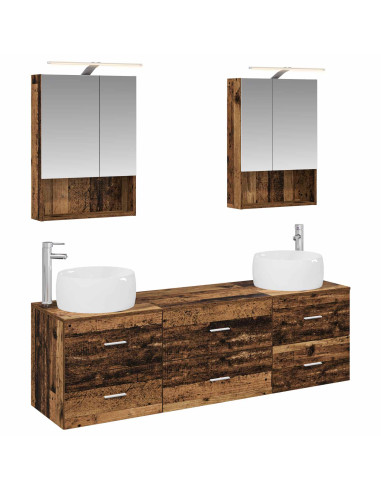 Set di mobili per il bagno 5 pcs Legno antico