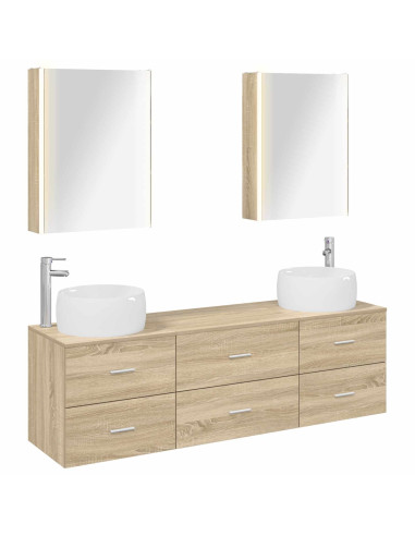 Set di mobili per il bagno 5 pcs Rovere Sonoma