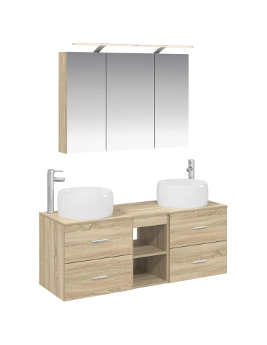 Set di mobili per il bagno 4 pcs Rovere Sonoma