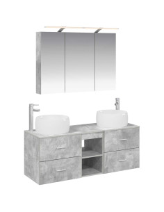 Set di mobili per il bagno 4 pcs Grigio Cemento